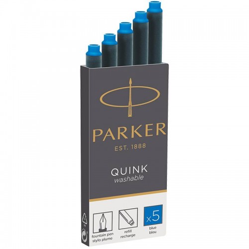 Синие неводостойкие картриджи Parker (Паркер) Quink Cartridges Washable Blue 5 шт в Уфе
