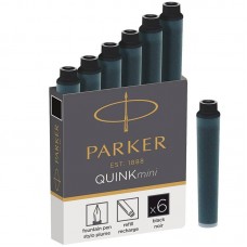 Черные мини картриджи Parker Quink Mini Cartridges Black 6 шт