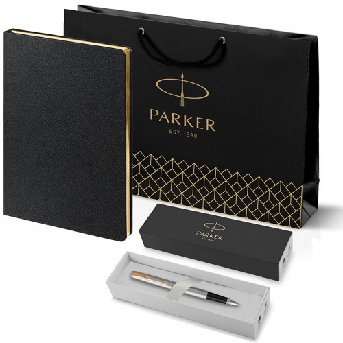 Набор Parker Jotter Stainless Steel GT из перьевой ручки и черного ежедневника недатированного в Уфе