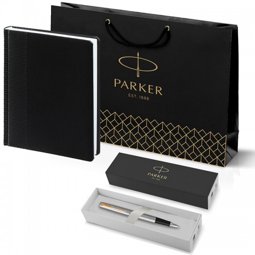 Набор Parker Jotter Stainless Steel GT из перьевой ручки и ежедневника черного цвета в Уфе
