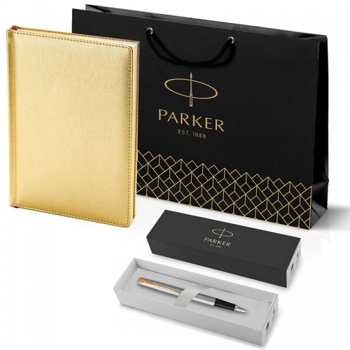 Набор Parker Jotter Stainless Steel GT из перьевой ручки и золотого ежедневника недатированного в Уфе