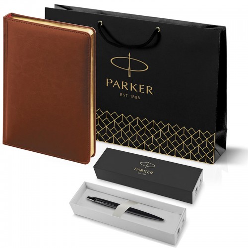 Набор Parker Jotter XL SE20 Monochrome Black из шариковой ручки и ежедневника коричневого цвета в Уфе