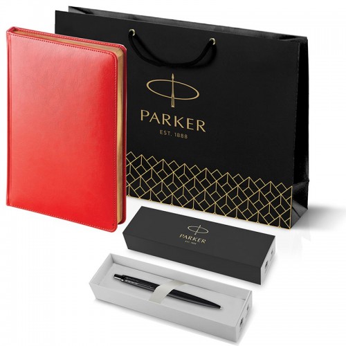 Набор Parker Jotter XL SE20 Monochrome Black из шариковой ручки и ежедневника красного цвета в Уфе