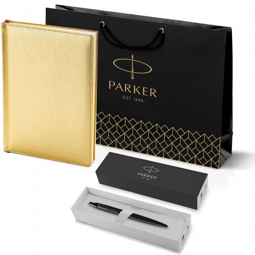 Набор Parker Jotter XL SE20 Monochrome Black из шариковой ручки и ежедневника золотистого цвета в Уфе