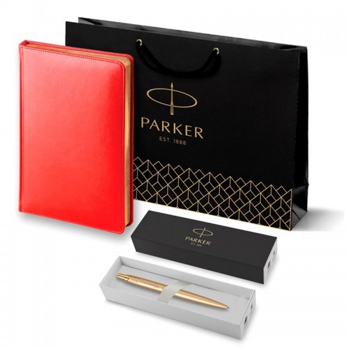 Набор Parker Jotter XL SE20 Monochrome Gold из шариковой ручки и ежедневника красного цвета в Уфе
