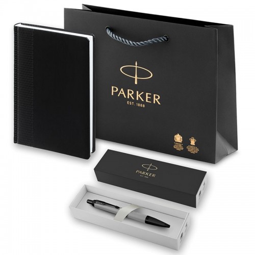 Набор Parker IM Achromatic Matte Grey BT из шариковой ручки и ежедневника черного цвета в Уфе