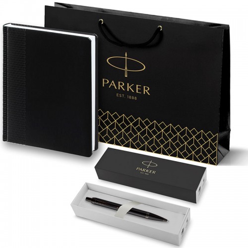 Набор Parker IM Achromatic Matte Black BT из шариковой ручки и ежедневника черного цвета в Уфе