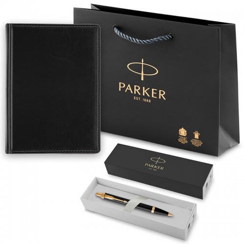 Набор Parker IM Metal Black GT из шариковой ручки и ежедневника недатированного черного цвета в Уфе
